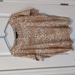 JONES NEW YORK Signature Collection Leopard Print Top Size 2X